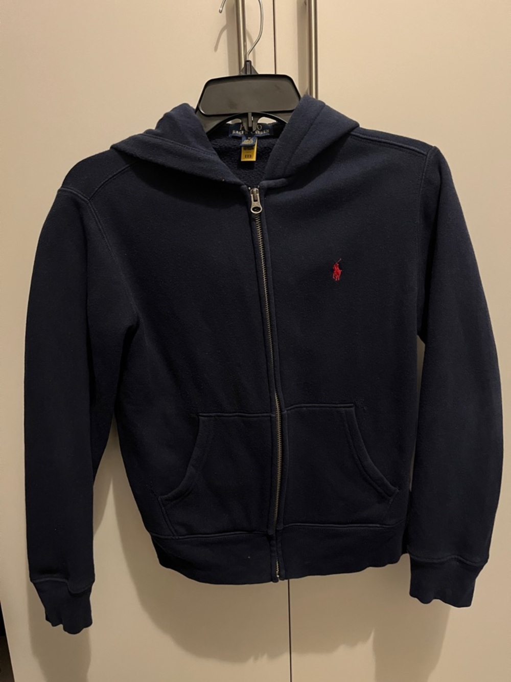 Navy blue zipper hoodie sweater Polo Ralph Lauren size 10 boys